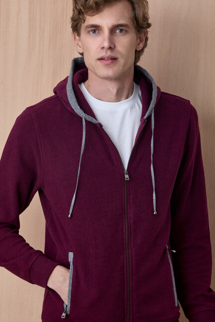 Bordo Pamuklu Sweatshirt (1)