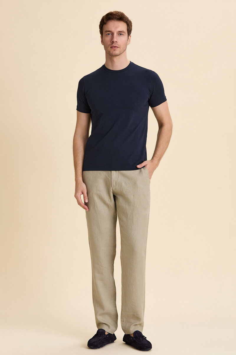 Navy Blue Cotton Basic T-shirt (1)