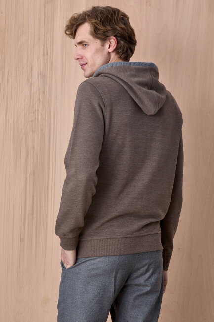 Koyu Bej Pamuklu Sweatshirt - 6