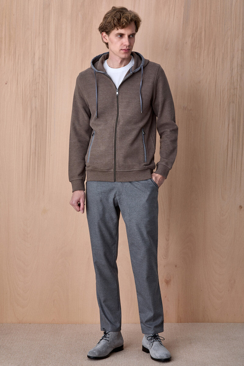 Koyu Bej Pamuklu Sweatshirt - 3