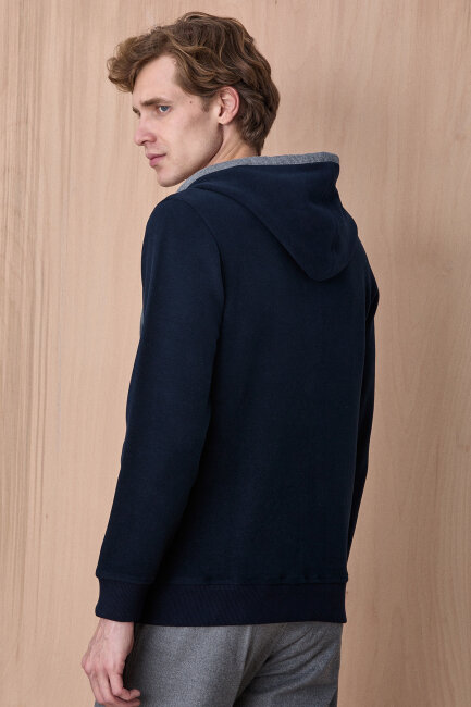 Lacivert Pamuklu Sweatshirt - 6