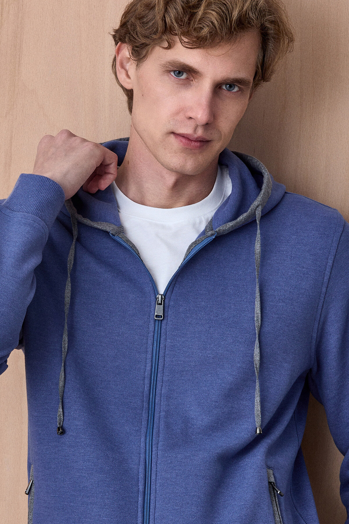 Mavi Pamuklu Sweatshirt - 2