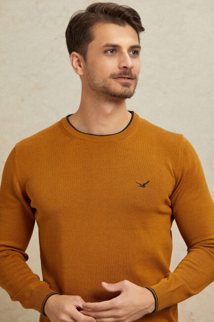 Hardal %100 Pamuk Yuvarlak Yaka Kazak - 2