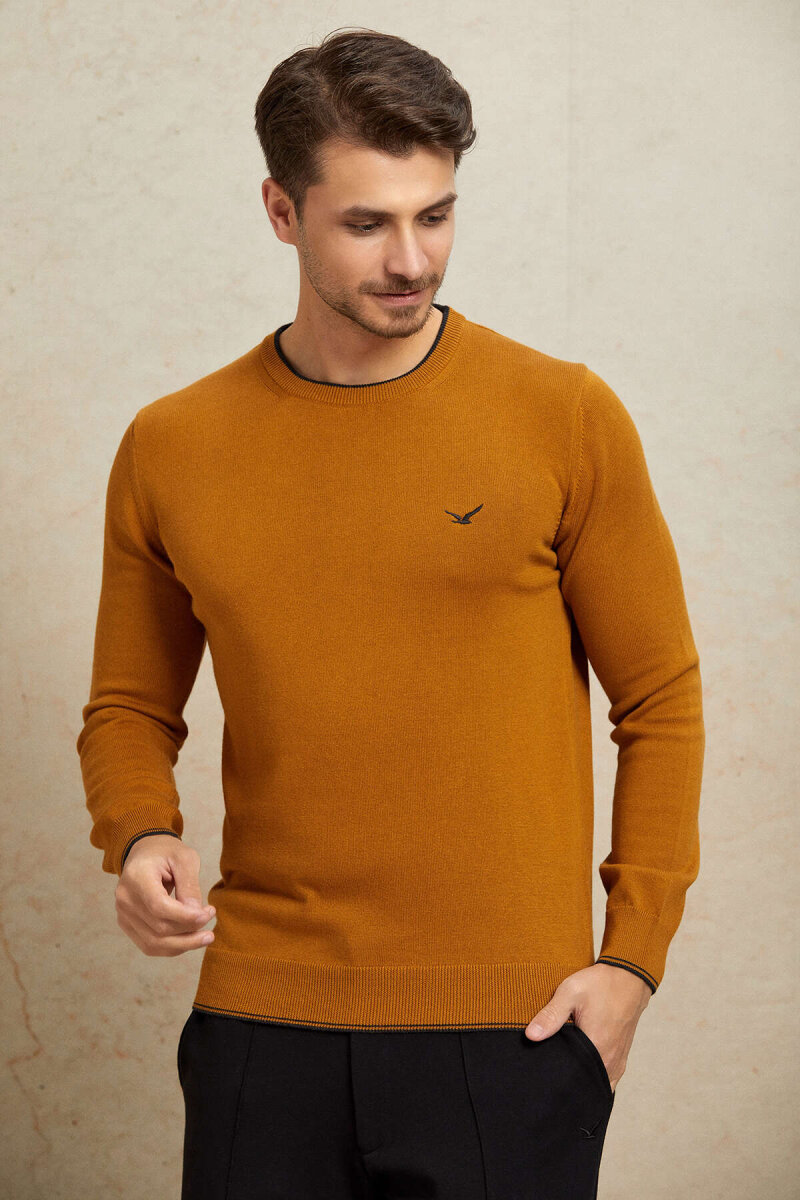 Hardal %100 Pamuk Yuvarlak Yaka Kazak - 3