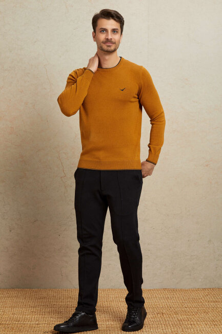 Hardal %100 Pamuk Yuvarlak Yaka Kazak - 4