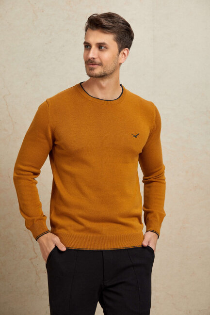 Hardal %100 Pamuk Yuvarlak Yaka Kazak - 6