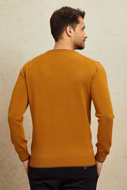 Hardal %100 Pamuk Yuvarlak Yaka Kazak - 7