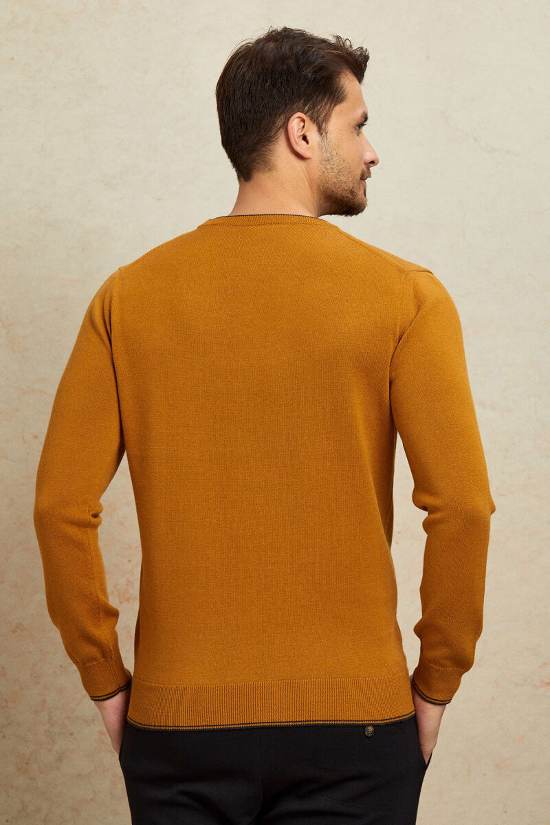 Hardal %100 Pamuk Yuvarlak Yaka Kazak - 7