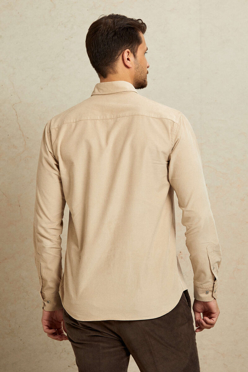 Beige 100% Cotton Shirt - 7