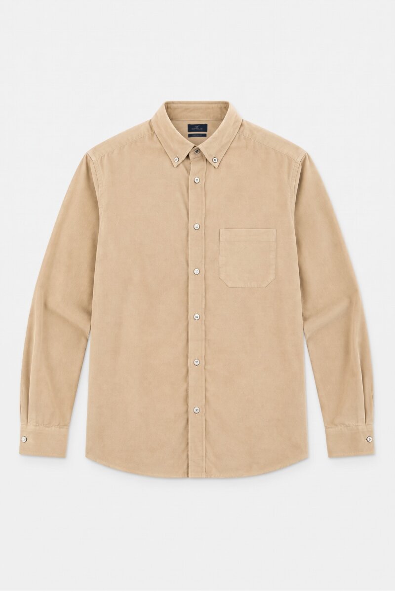 Beige 100% Cotton Shirt - 1