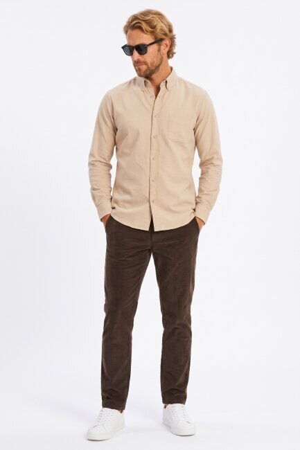 Beige 100% Cotton Shirt - 3