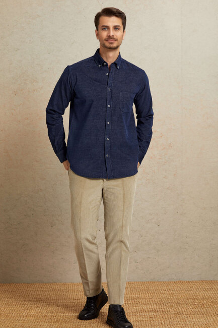 Indigo 100% Cotton Shirt - 3
