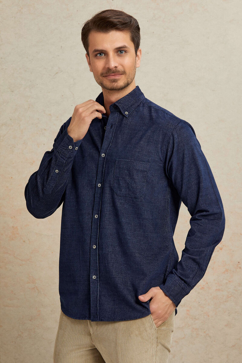 Indigo 100% Cotton Shirt - 5