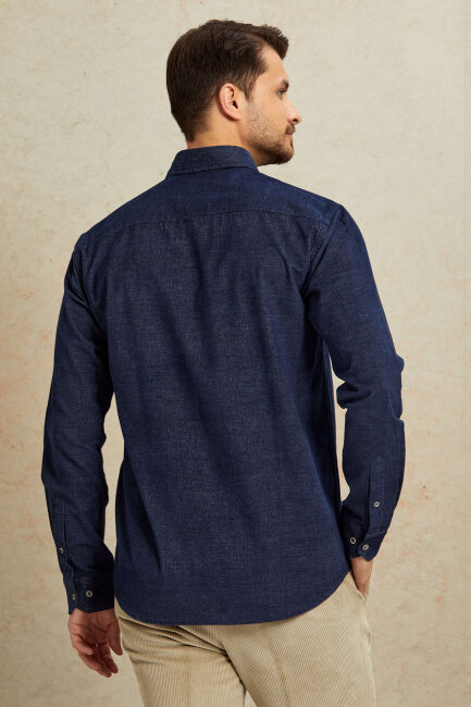 Indigo 100% Cotton Shirt - 7
