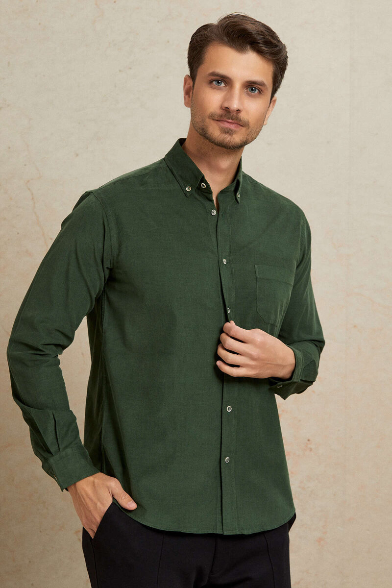 Green 100% Cotton Shirt - 5