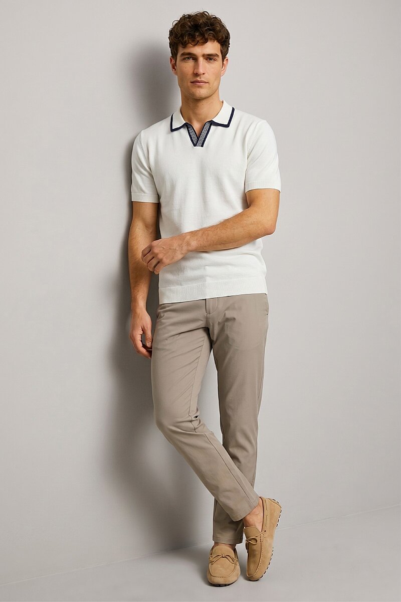 Kırık Beyaz Polo Triko Tişört - 4