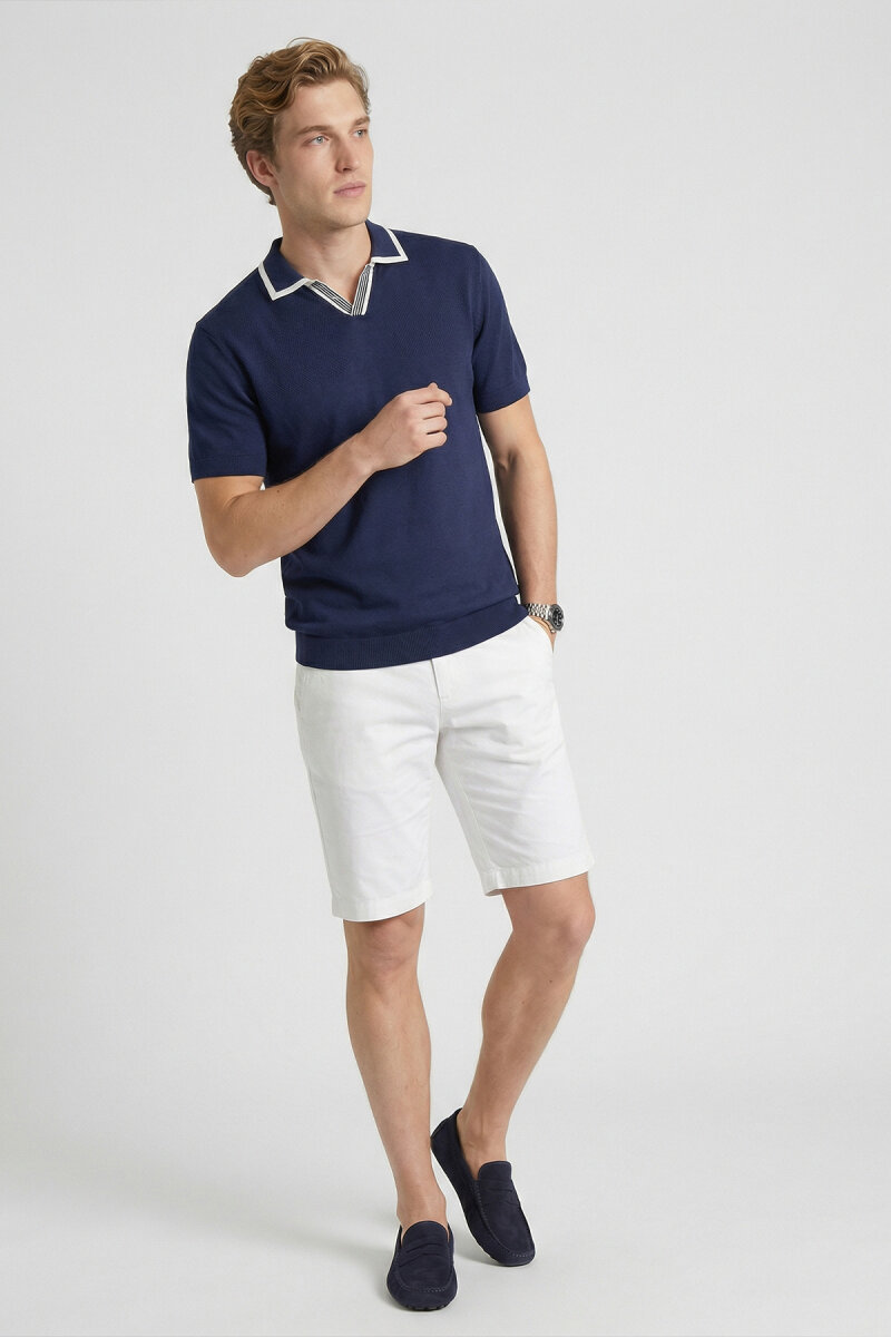 Lacivert Polo Triko Tişört - 5