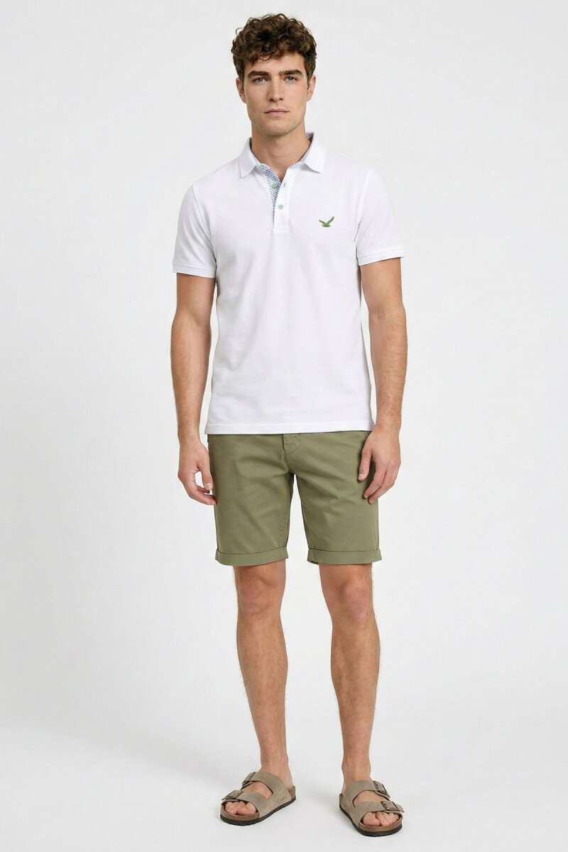 Beyaz %100 Pamuk Polo Tişört - 5