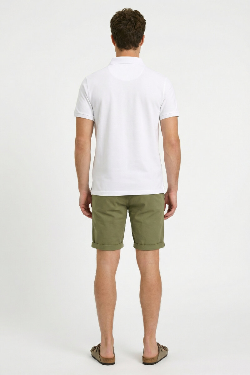 Beyaz %100 Pamuk Polo Tişört - 6