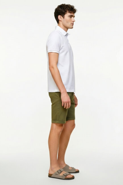 Beyaz %100 Pamuk Polo Tişört - 4