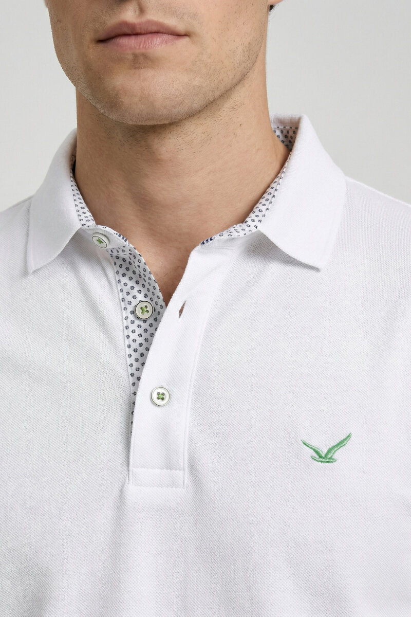 Beyaz %100 Pamuk Polo Tişört - 3