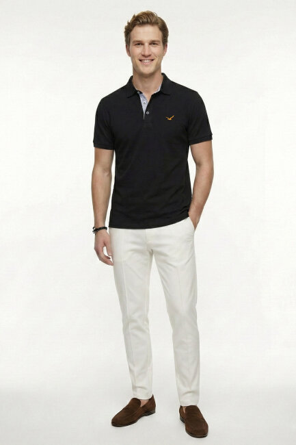 Black 100% Cotton Polo T-shirt - 4