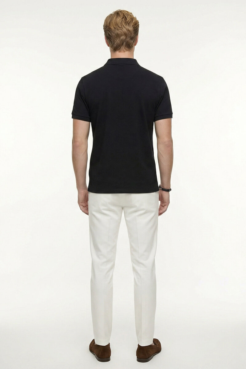 Black 100% Cotton Polo T-shirt - 5