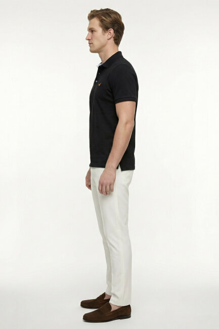 Black 100% Cotton Polo T-shirt - 3