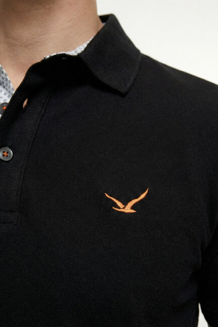 Black 100% Cotton Polo T-shirt - 2