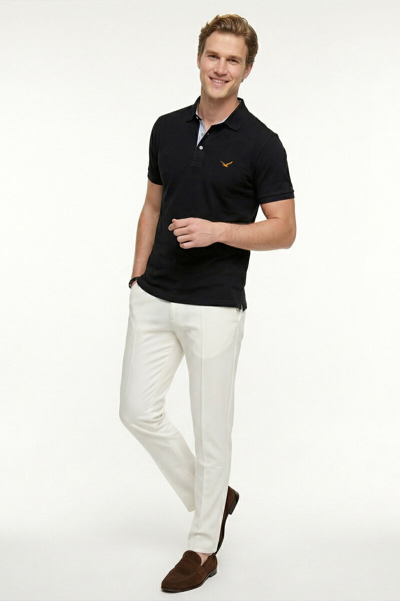 Black 100% Cotton Polo T-shirt