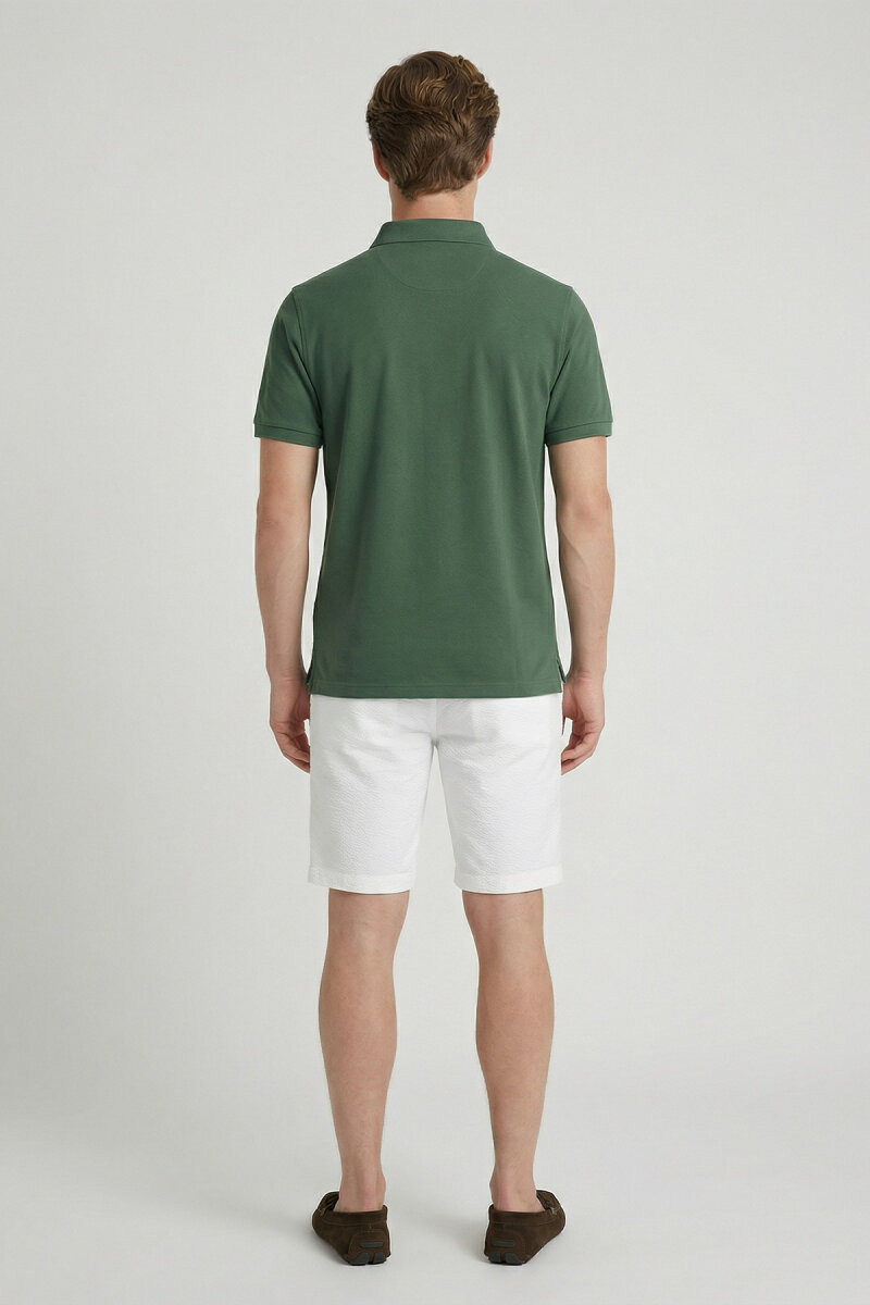 Haki %100 Pamuk Polo Tişört - 6