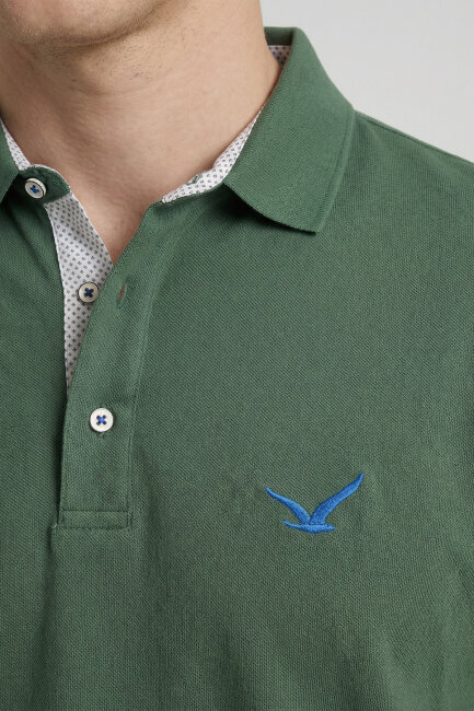 Haki %100 Pamuk Polo Tişört - 3