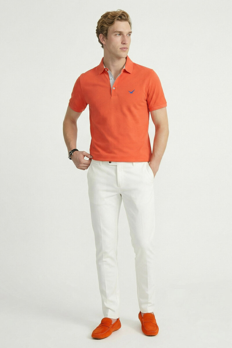 Mercan %100 Pamuk Polo Tişört - 5