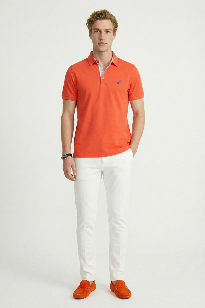 Coral 100% Cotton Polo T-shirt (1)