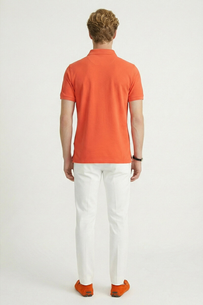 Mercan %100 Pamuk Polo Tişört - 6