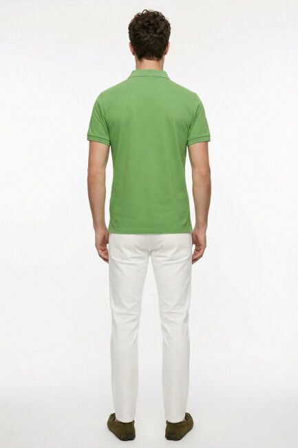 Yeşil %100 Pamuk Polo Tişört - 6