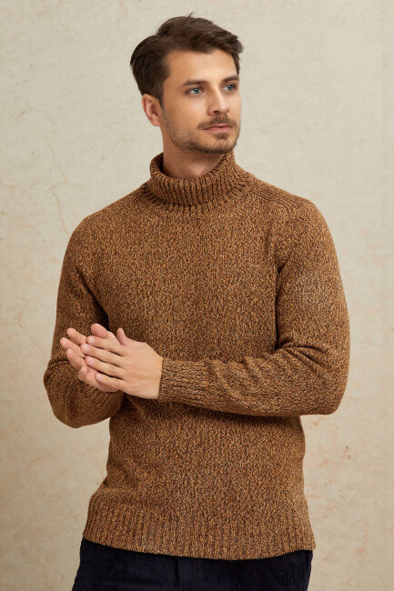 Brown 100% Cotton Round Neck Sweater - 4