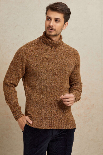 Brown 100% Cotton Round Neck Sweater - 5