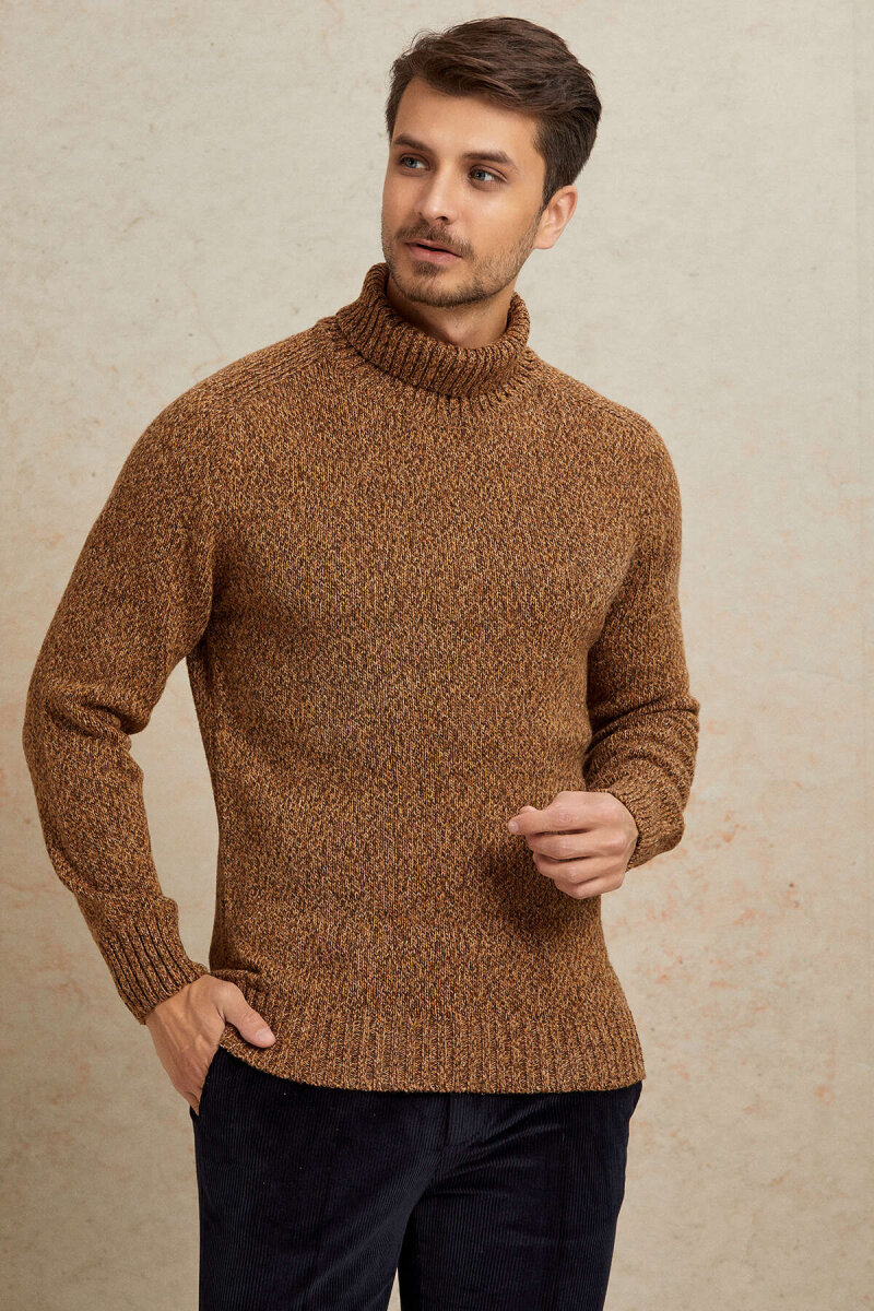 Brown 100% Cotton Round Neck Sweater - 5
