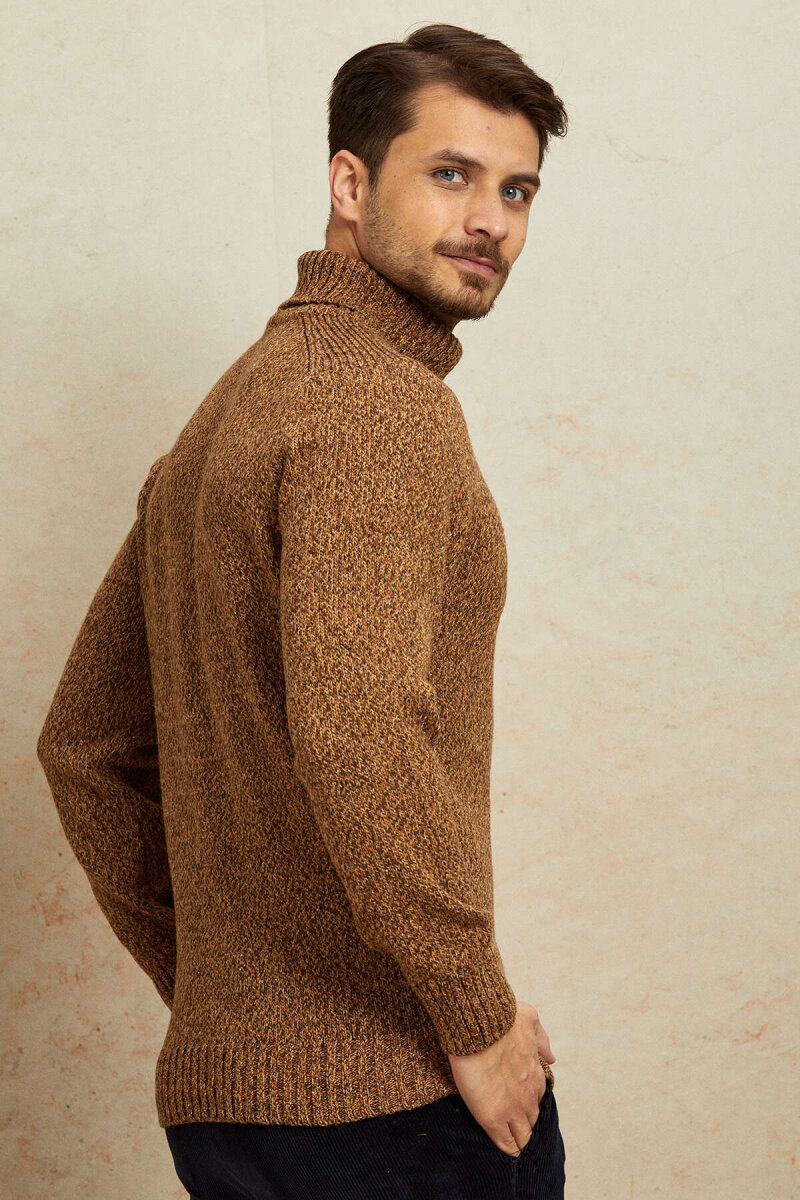 Brown 100% Cotton Round Neck Sweater - 7