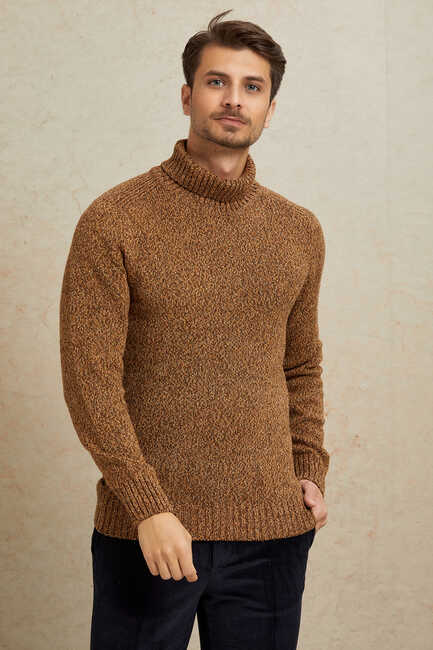 Brown 100% Cotton Round Neck Sweater