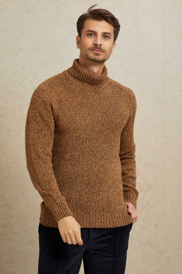 Brown 100% Cotton Round Neck Sweater