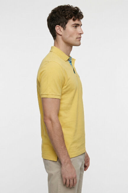 Yellow 100% Cotton Polo T-shirt - 4