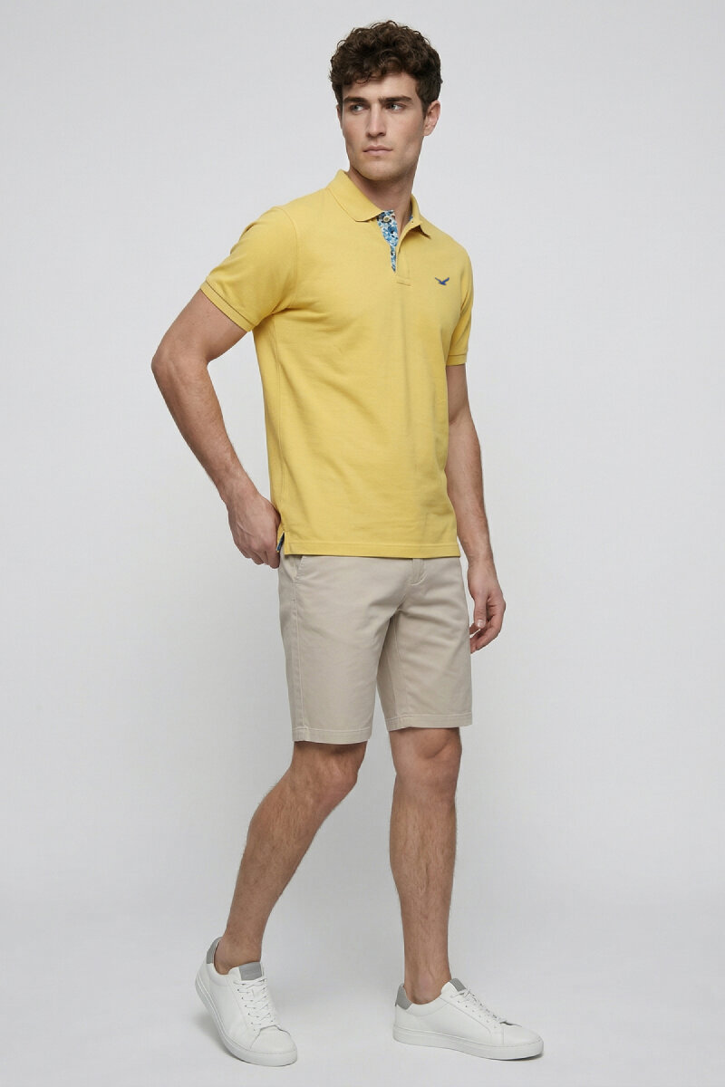 Yellow 100% Cotton Polo T-shirt (1)
