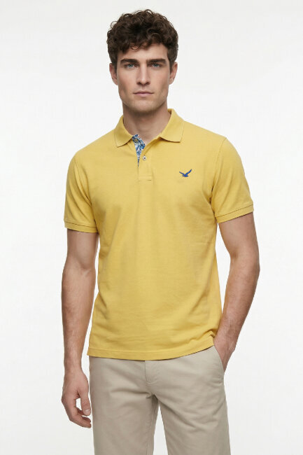 Yellow 100% Cotton Polo T-shirt - 1