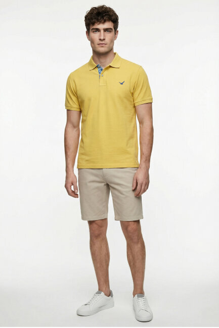 Yellow 100% Cotton Polo T-shirt - 5
