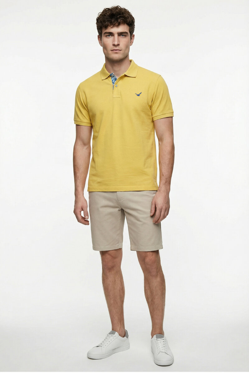 Yellow 100% Cotton Polo T-shirt - 5