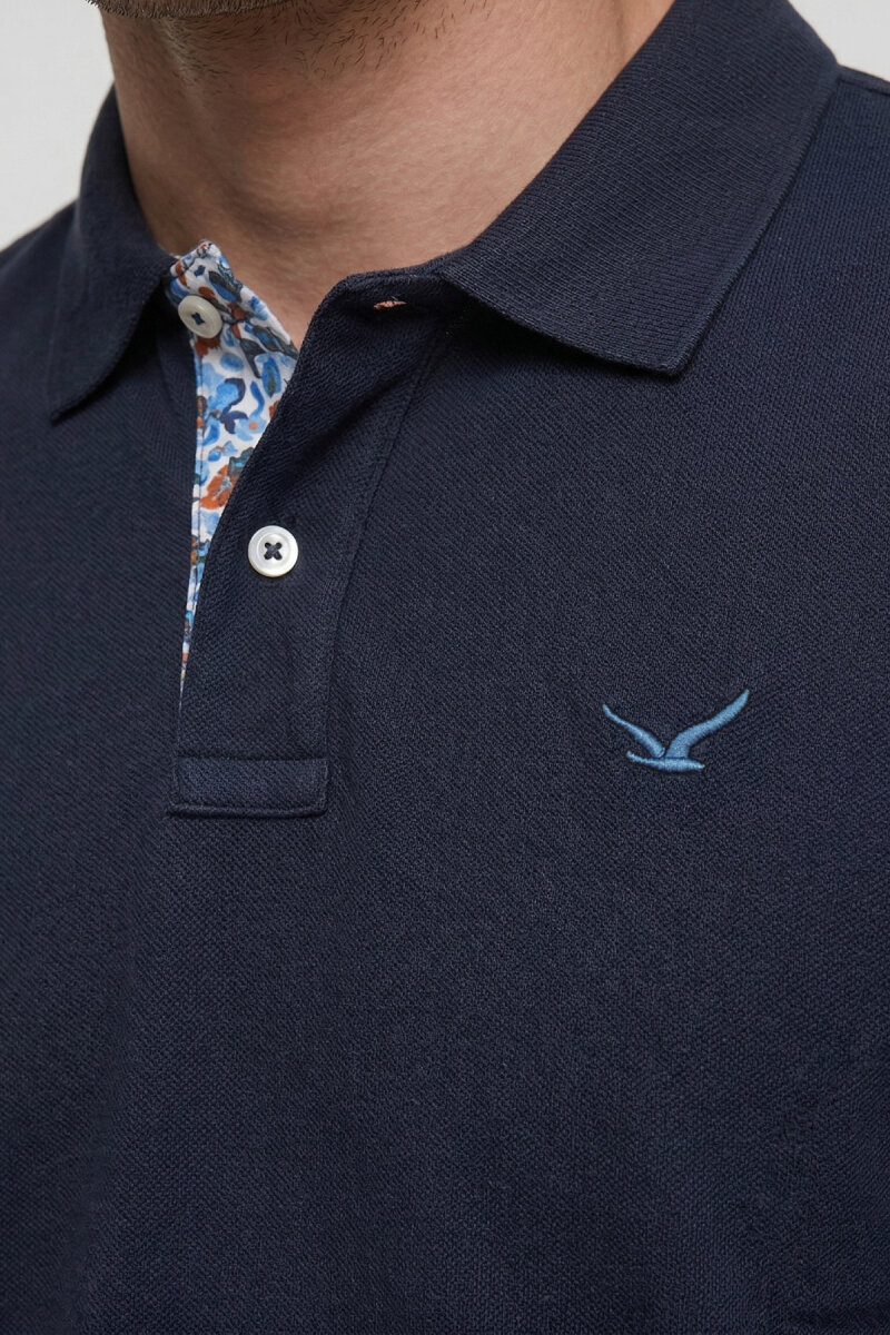 Navy Blue 100% Cotton Polo T-shirt (1)