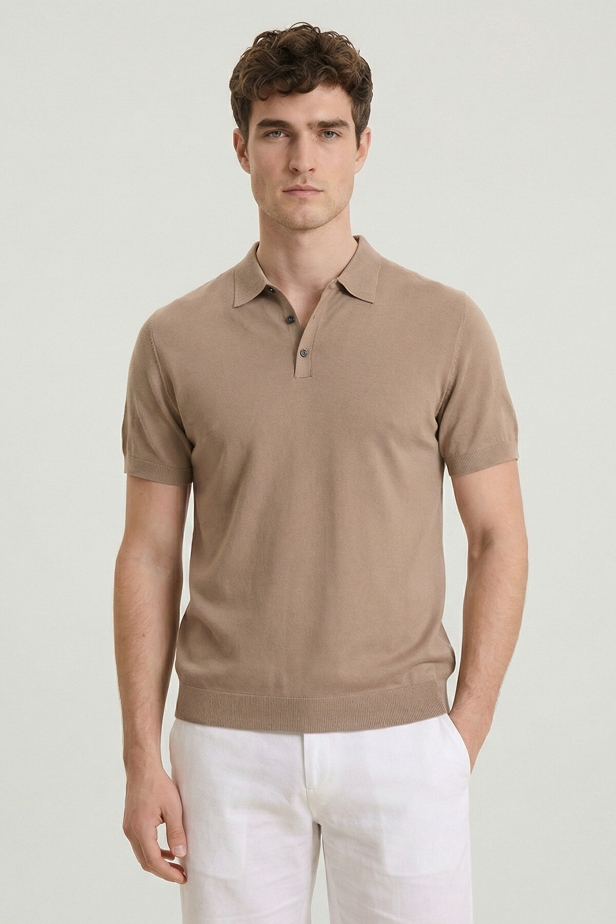 Beige Polo Knit - 1