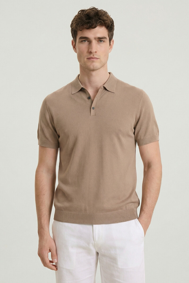 Beige Polo Knit - 1